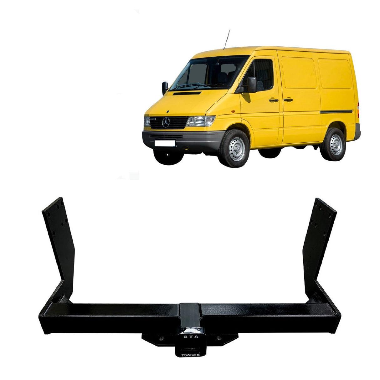 BTA MercedesBenz Sprinter Van (02/1998 – 10/2006) Short Wheel Base Single Rear Wheel Heavy Duty Towbar 2000/150kg Capacity