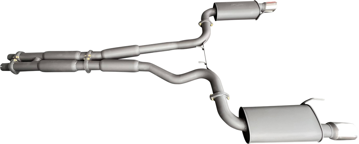 Manta | Twin 3″ Cat Back Exhaust System with Hotdog Mufflers Twin Tips | Ford Mustang FM S550 5.0L V8 Coupe 2015–2017