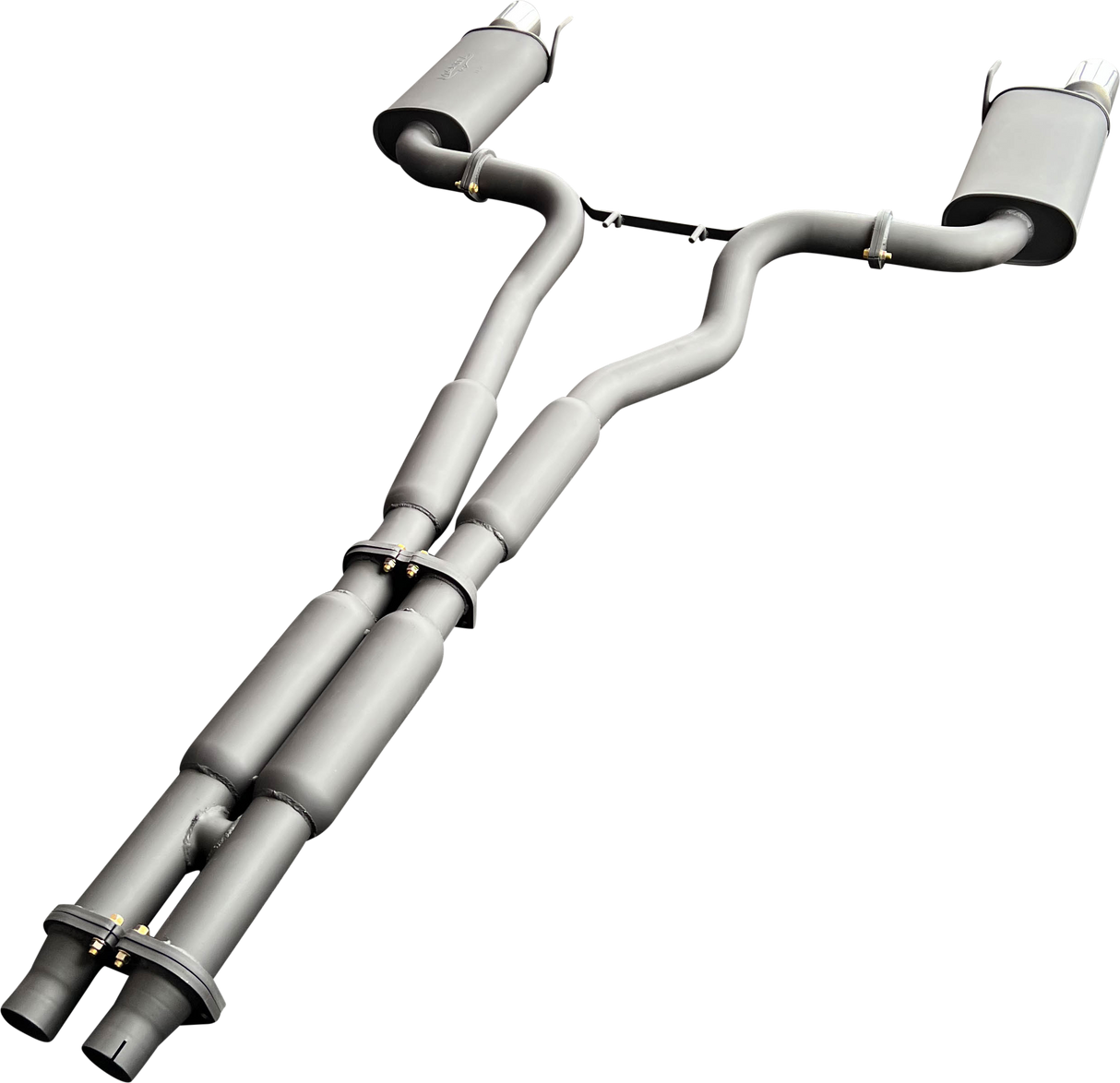 Manta | Twin 3″ Cat Back Exhaust System with Hotdog Mufflers Twin Tips | Ford Mustang FM S550 5.0L V8 Coupe 2015–2017