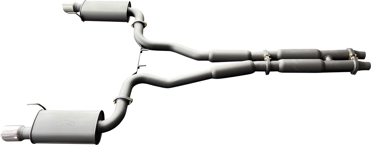 Manta | Twin 3″ Cat Back Exhaust System with Hotdog Mufflers Twin Tips | Ford Mustang FM S550 5.0L V8 Coupe 2015–2017