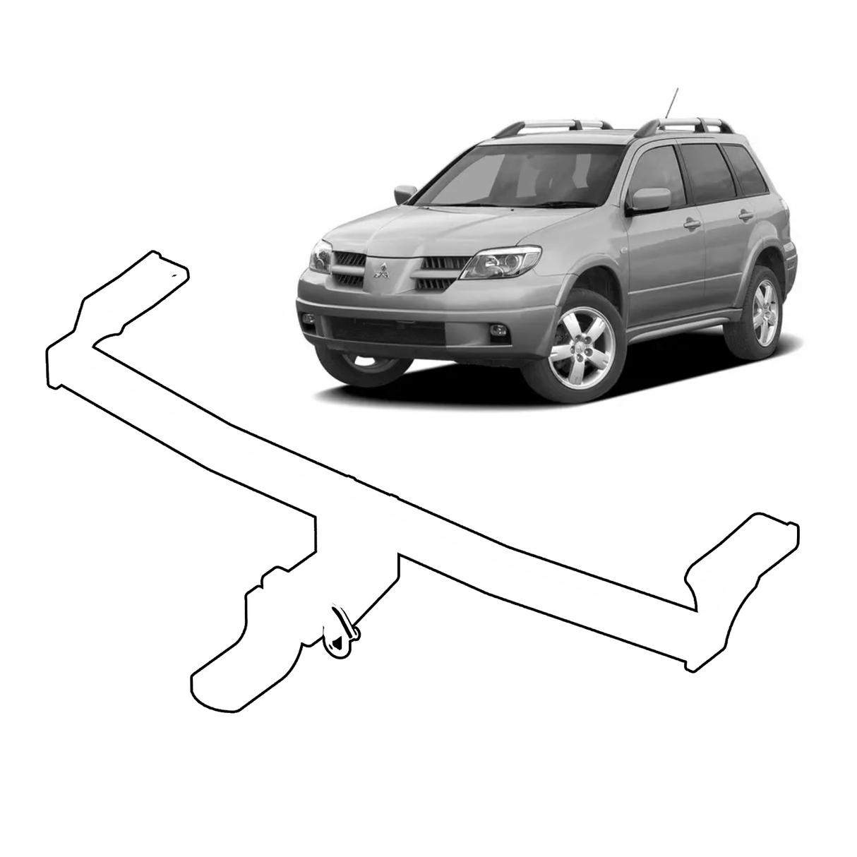 BTA Mitsubishi Outlander (02/2003 – 10/2006) Heavy Duty Towbar 1200/120kg Capacity