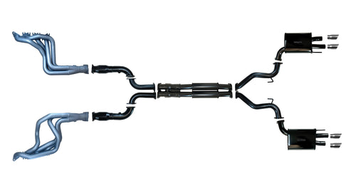 Pacemaker Twin 3" Performance Exhaust System with Ceramic Coated Headers & Quad Tips for Ford Mustang 6th Gen 5.0L V8 - PP4178-57