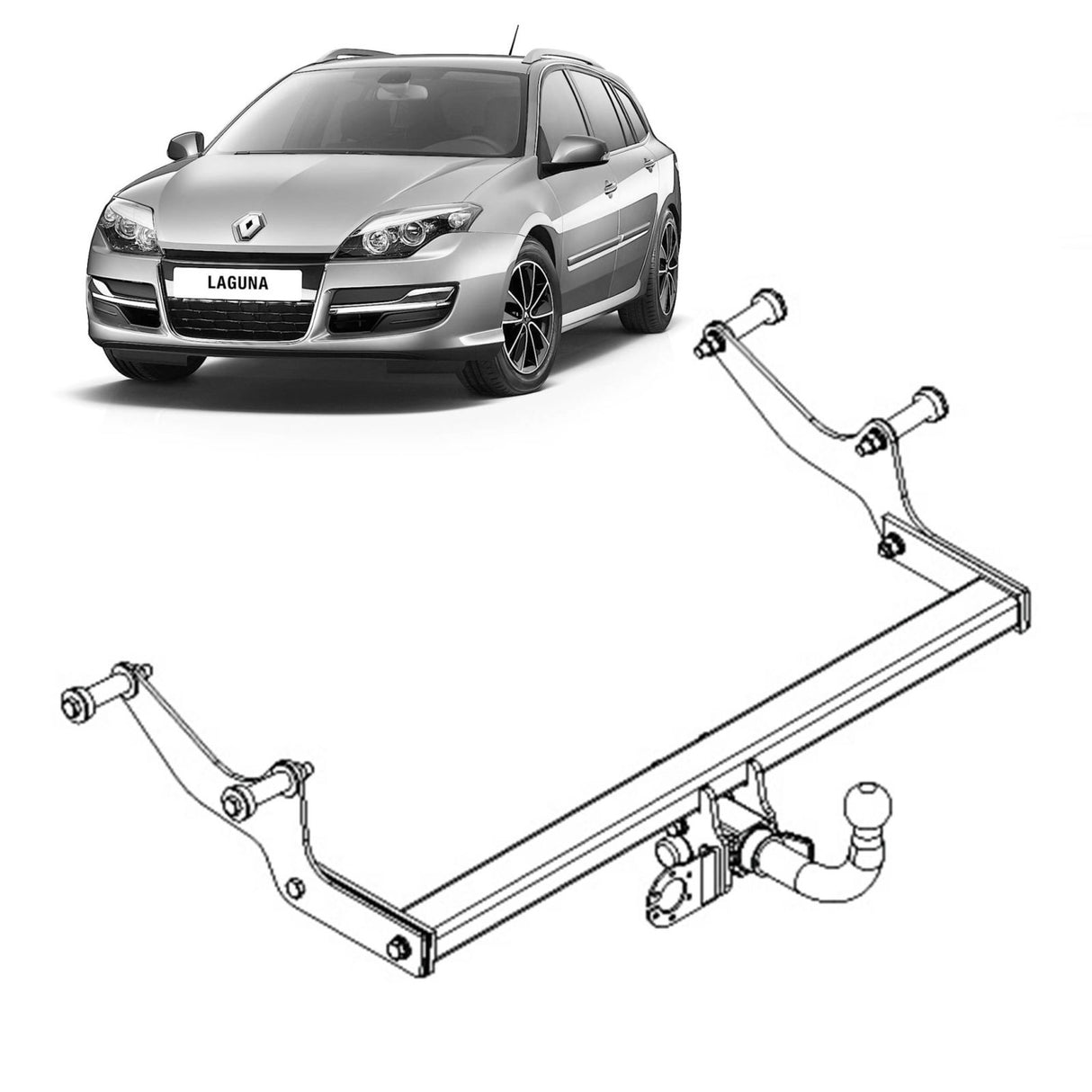 TAG - Renault Laguna BT01, BT08, BT09, BT0E, BT0K, BT12, BT1C, BT1D, BT1M, BT1W (2007 - 2015) Hatchback European Towbar