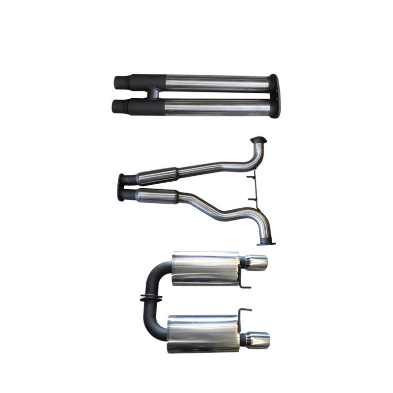 Manta | Twin 3″ Cat Back Exhaust System with Hotdog Mufflers Twin Tips | Ford Mustang FM S550 5.0L V8 Coupe 2015–2017