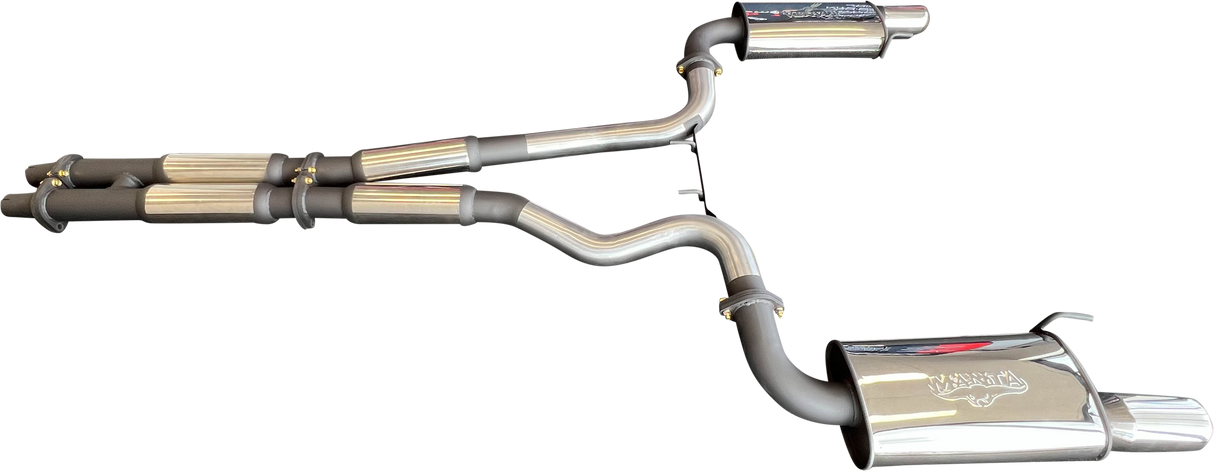Manta | Twin 3″ Cat Back Exhaust System with Hotdog Mufflers Twin Tips | Ford Mustang FM S550 5.0L V8 Coupe 2015–2017