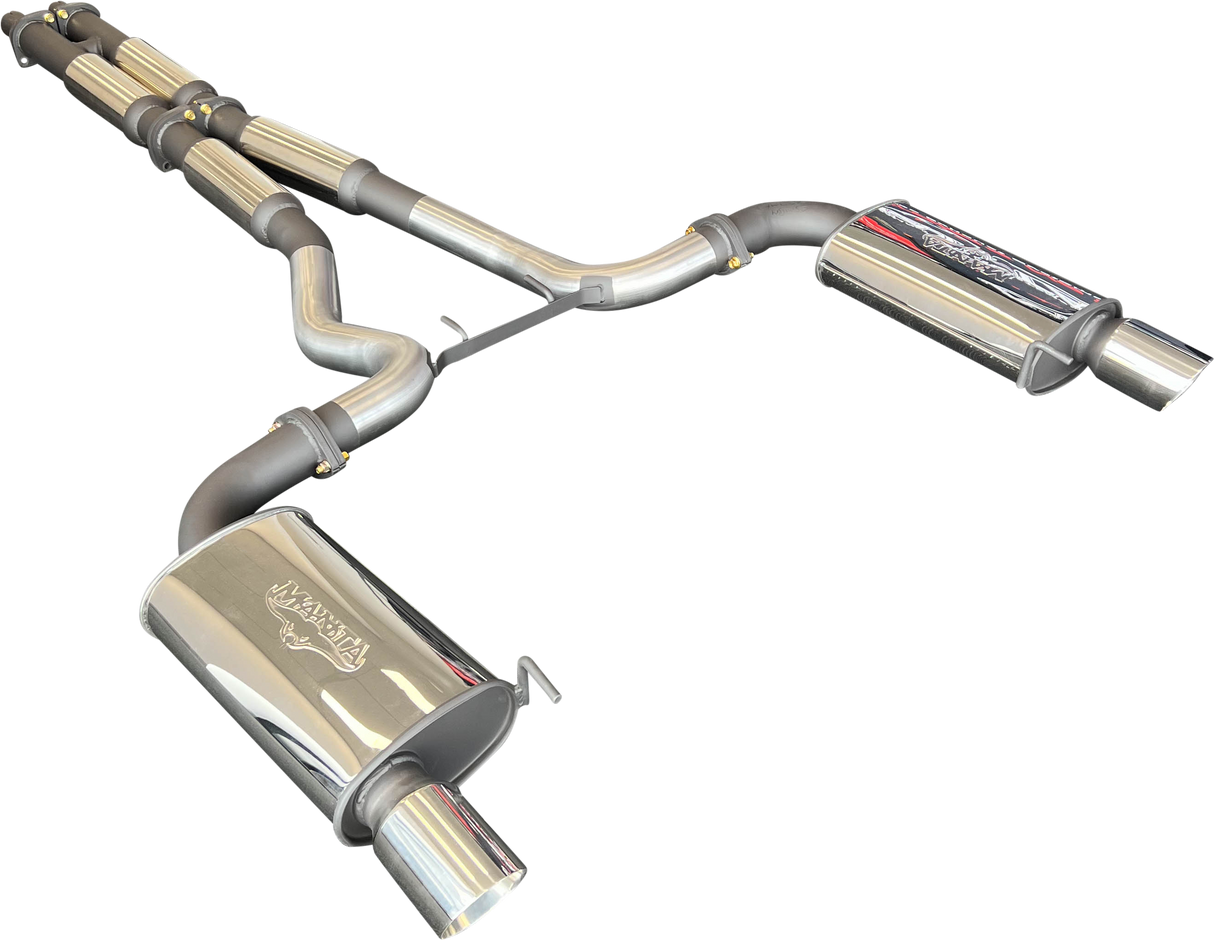 Manta | Twin 3″ Cat Back Exhaust System with Hotdog Mufflers Twin Tips | Ford Mustang FM S550 5.0L V8 Coupe 2015–2017
