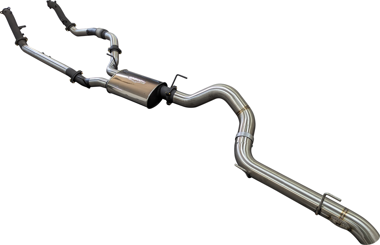 Manta 3in Dual Turbo Back No Cat with Muffler 4in Tailpipe Landcruiser VDJ200 2015–2021