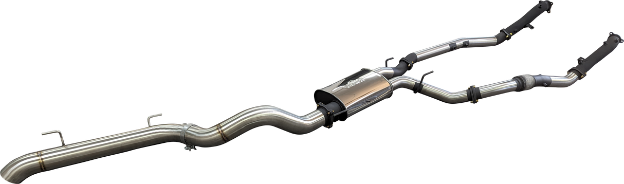 Manta 3in Dual Turbo Back No Cat with Muffler 4in Tailpipe Landcruiser VDJ200 2015–2021