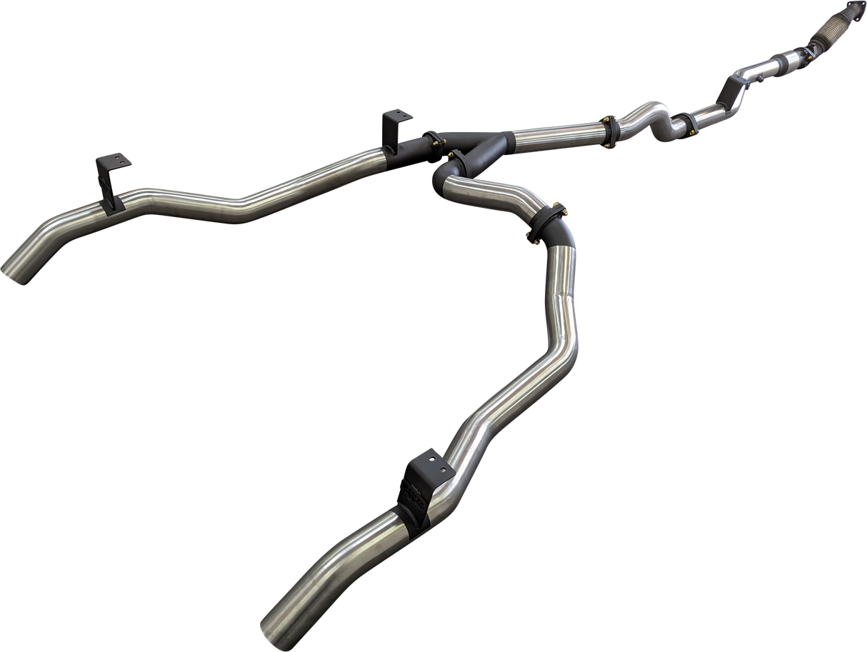 Manta | Dual 3″ Turbo Back Exhaust With Cat & WOM | Toyota Landcruiser VDJ79 V8 Ute 2016–2025 (DPF Models)