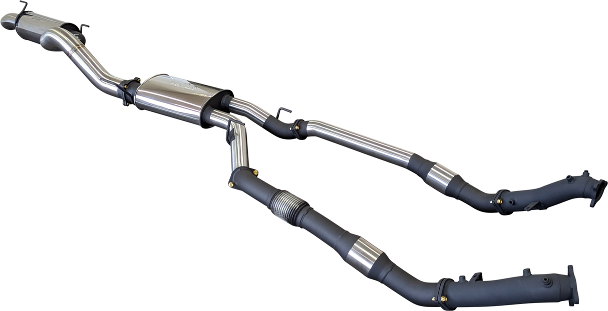 Manta | Twin 3″ Turbo Back Exhaust System with Cats, Muffler & 4″ Tailpipe | Toyota Landcruiser VDJ200 4.5L V8 Wagon 2015–2021
