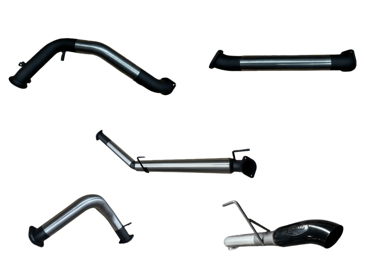 Manta | 3″ Turbo Back Exhaust without Cat & No Mufflers Black 4″ Tip | Toyota Landcruiser 300 Series V6 FJA300R Wagon 2021–2025