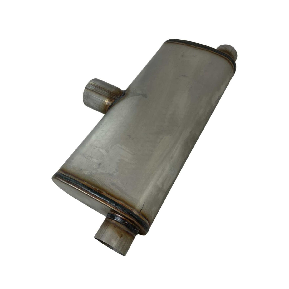 Redback - 3" Mega Flow Muffler C/T 20" Oval Twin 2.5" Outlet 409 Stainless Steel