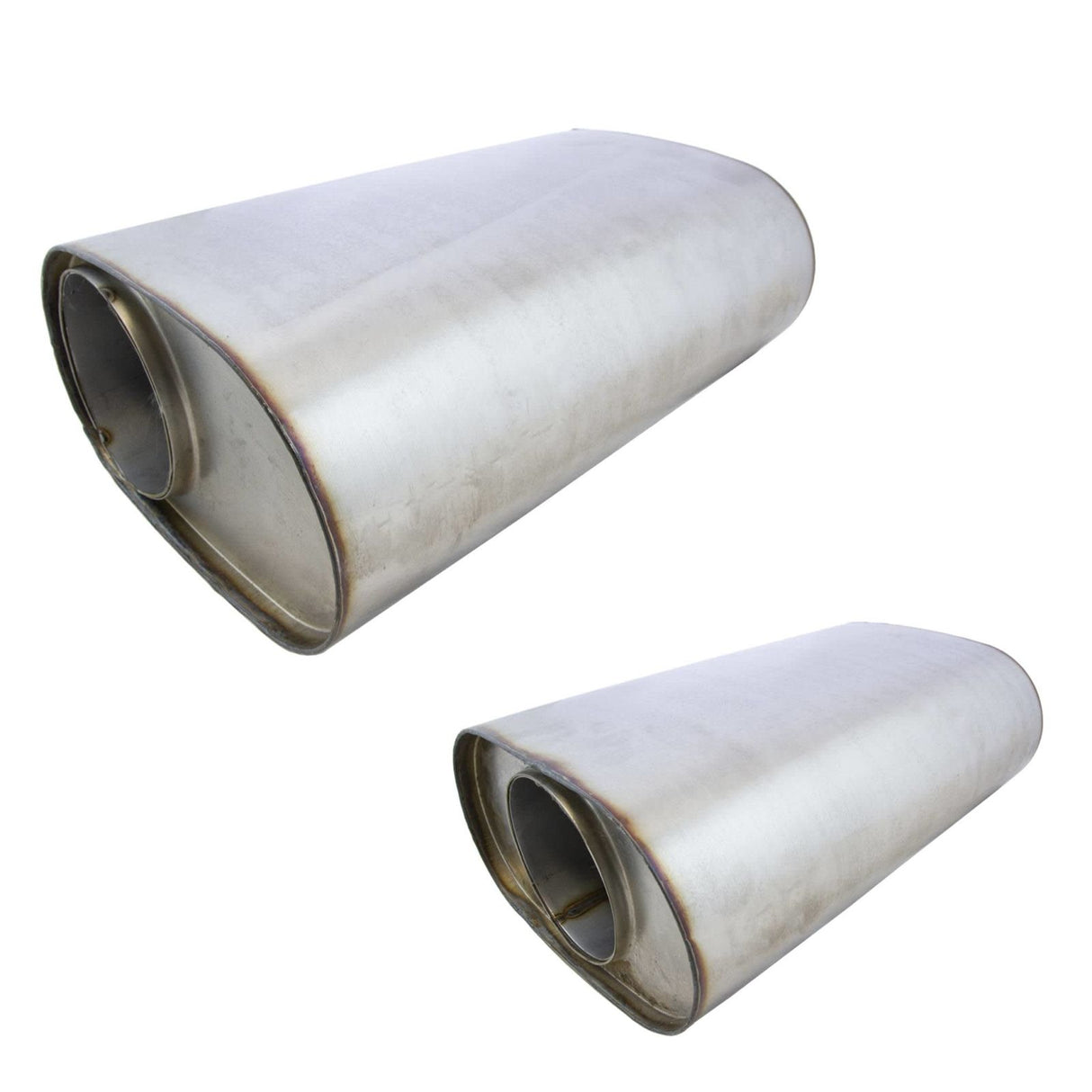 Redback - 4" Muffler O/C 14"x9"x4.5" Oval 304 Stainless Steel Polished