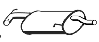 Standard Replacement - Daewoo Nubira Sedan / Wagon 1.6lt DOHC Rear Muffler (7/97-ON)(BM4752) (Berklee)