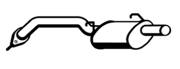 Standard Replacement - Daihatsu Charade G100 1.0lt & G102 1.3lt 16V Rear Muffler (1/87-1/93) (BM4221) (Berklee)