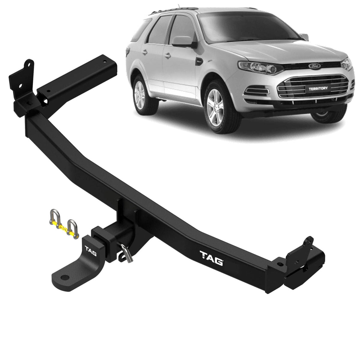 TAG | Heavy Duty Towbar & Direct Fit Wiring Kit | Ford Territory SX-SZ (2004–2016) | WITH Reverse Sensors | T4F028-K202