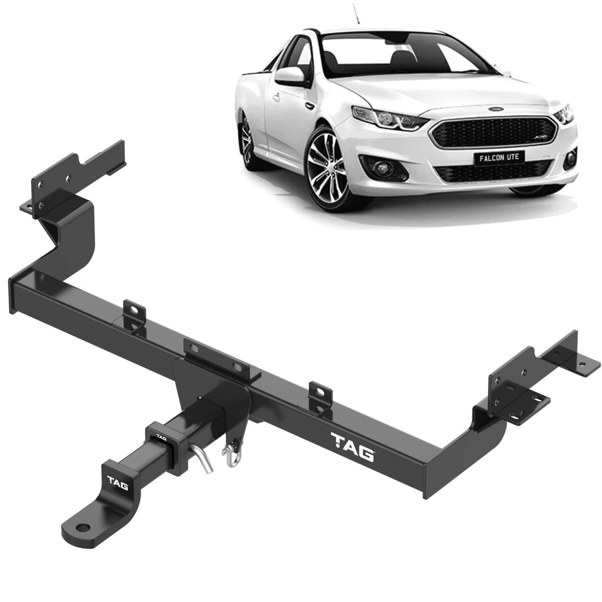 TAG - Ford Falcon AU (AU, AUII, AUIII), FG X, BA, AU, AU3, BA, FG, FG X, BF (1999 - 2016) Styleside Ute Towbar Heavy Duty with Direct Fit Wiring