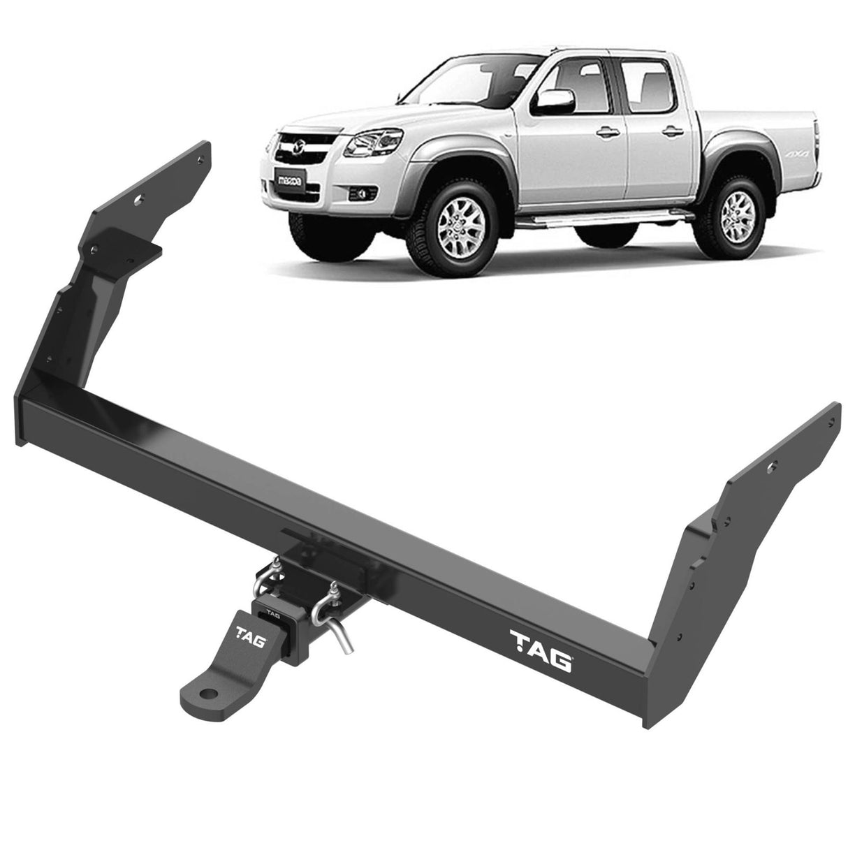 TAG | Heavy Duty Towbar & Direct Wiring | Mazda BT-50 2WD Ute With Chrome Step 2006–2011 | T4M471-K201