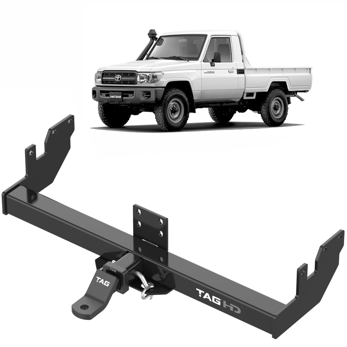 TAG - Toyota Landcruiser 75 Series / 79 Series (1985 - 07/2012) Single Cab Heavy Duty Towbar & Direct Fit Wiring