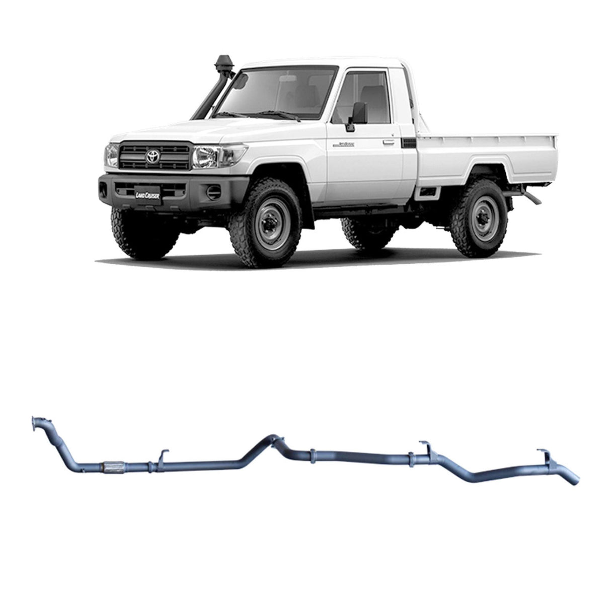 Redback Performance - Toyota Landcruiser 79 Series 4.2L 1HZ (10/1999 - 01/2007) Exhaust "Pipe Only" DTS