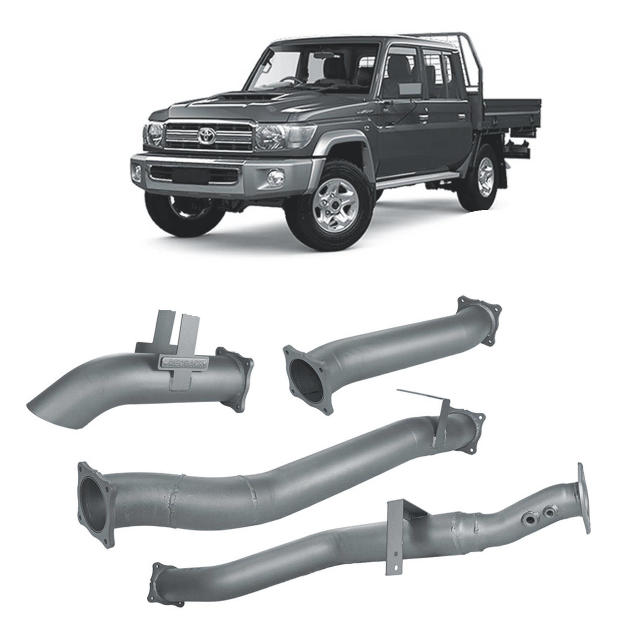Redback Extreme Duty - Toyota Landcruiser 79 Series Dual Cab 4" DPF Back Exhaust with Muffler Delete