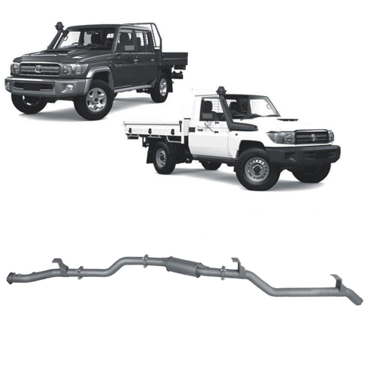 Redback Extreme Duty - Toyota Landcruiser 79 Series (2016 onwards) with Centre Long Range Fuel Tank Performance Exhaust