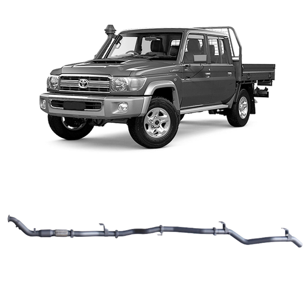 Redback Extreme Duty Exhaust for Toyota Landcruiser 79 Series Double Cab (01/2012 - 10/2016) "Cat & Pipe"