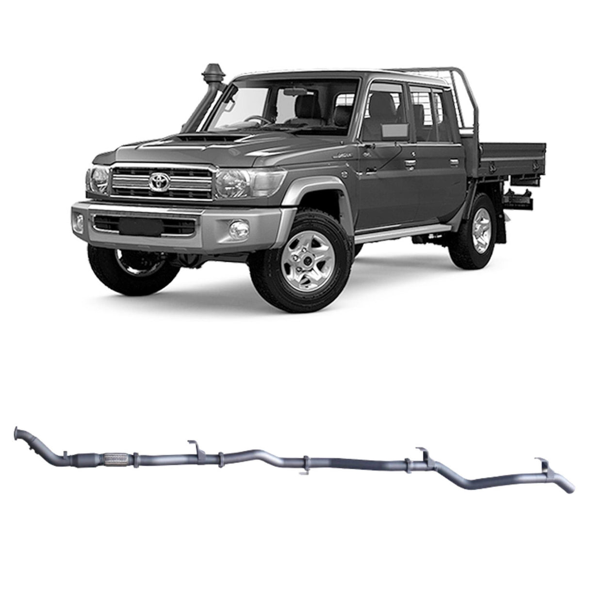 Redback Extreme Duty - Toyota Landcruiser 79 Series Double Cab (2012 - 2016) with Auxiliary Fuel Tank Performance Exhaust System