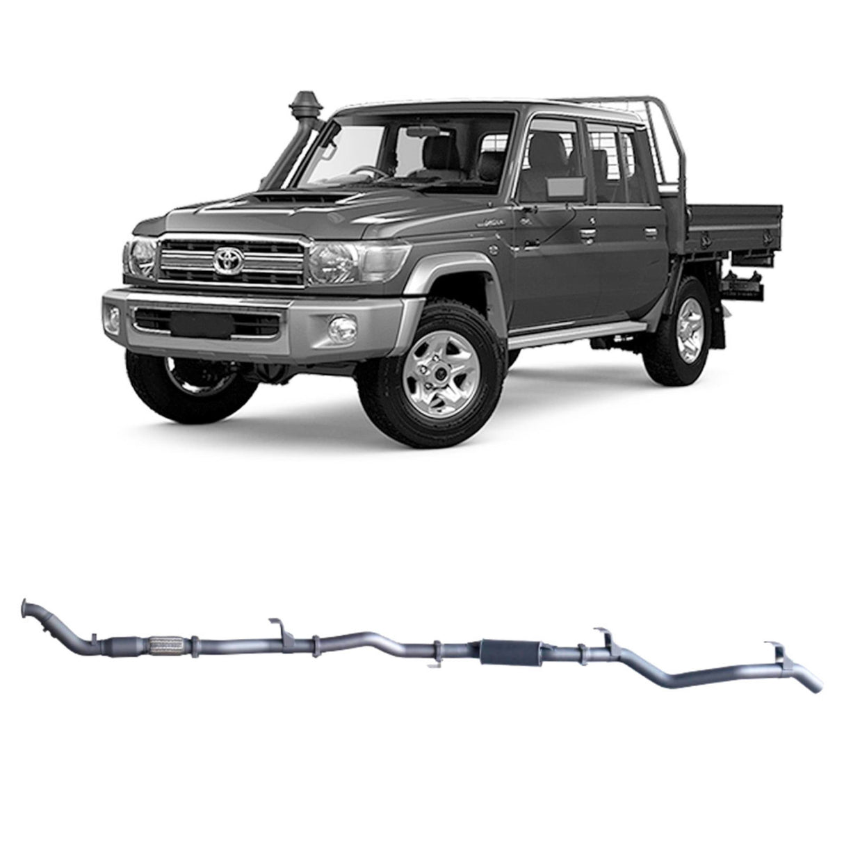 Redback Extreme Duty - Toyota Landcruiser 79 Series Double Cab (2012 - 2016) with Auxiliary Fuel Tank Performance Exhaust System