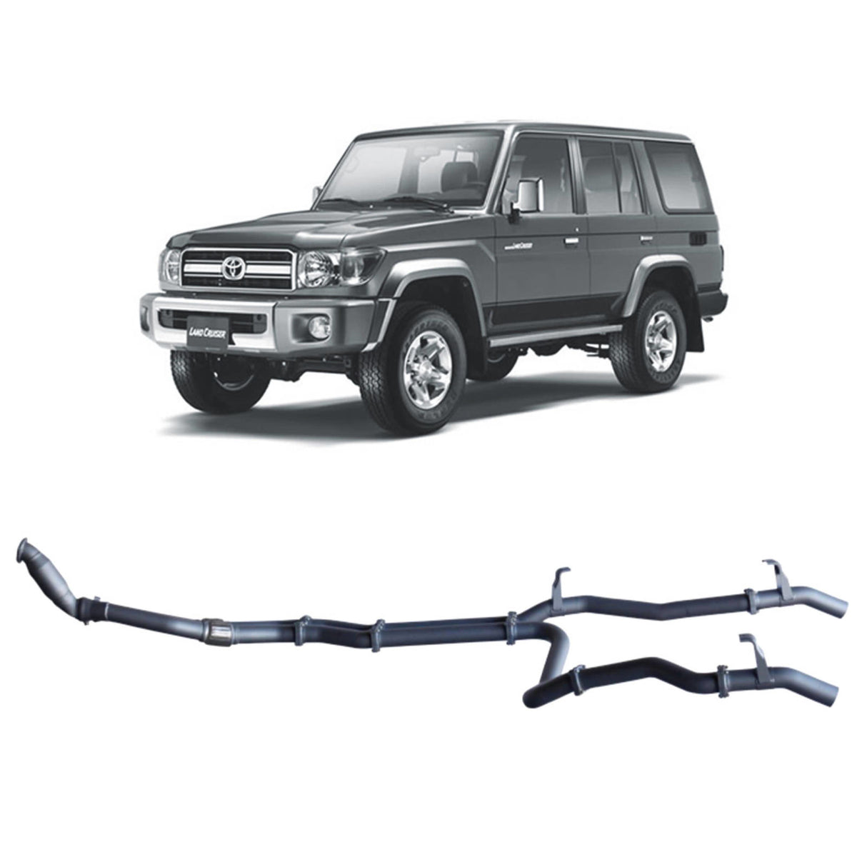 Redback Extreme Duty Twin - Toyota Landcruiser 76 Series Wagon (2007 - 2016) Performance Exhaust System