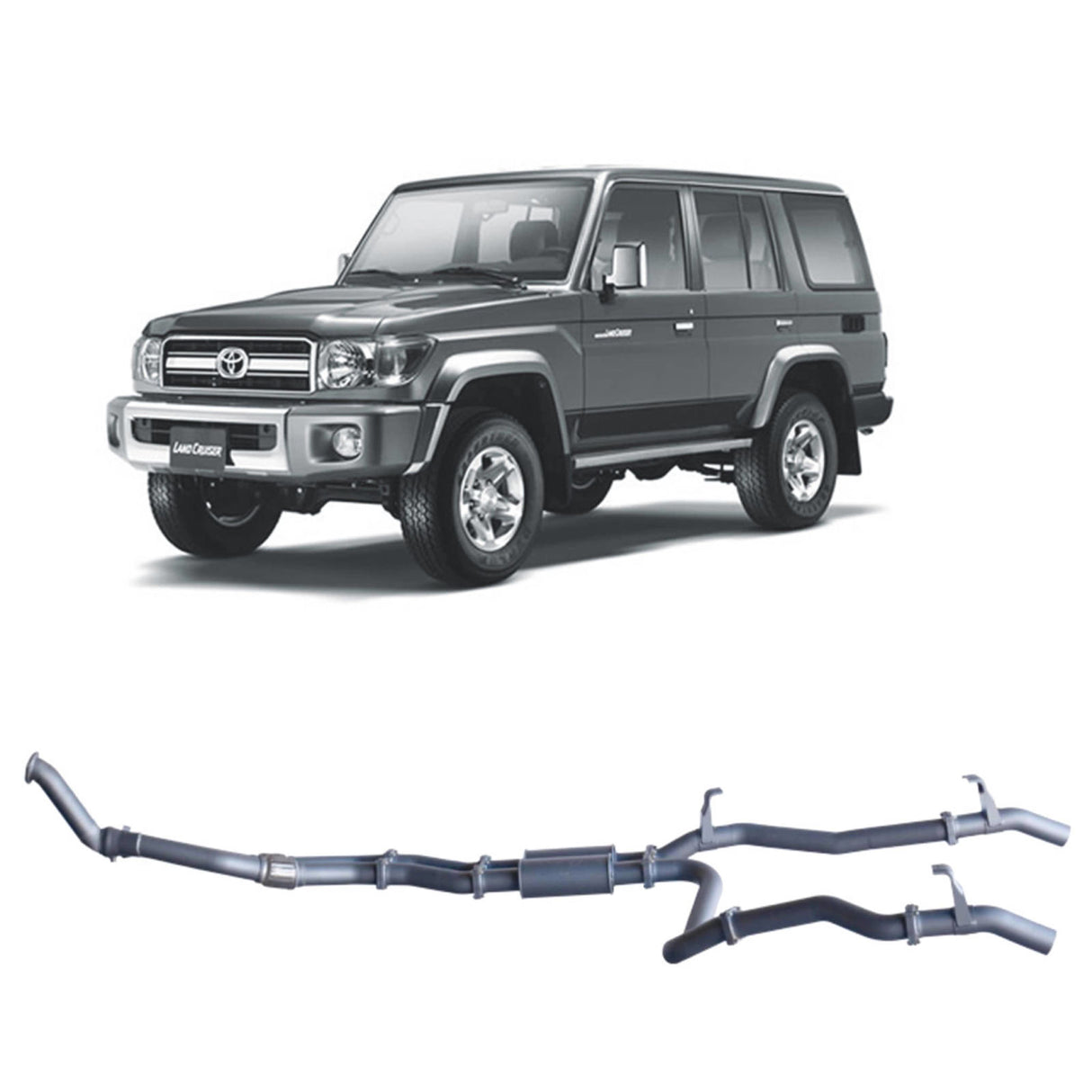 Redback Performance - Toyota 76 Series Landcruiser (03/2007 - 10/2016) (Extreme Duty 4x4) "Pipe & Resonator"