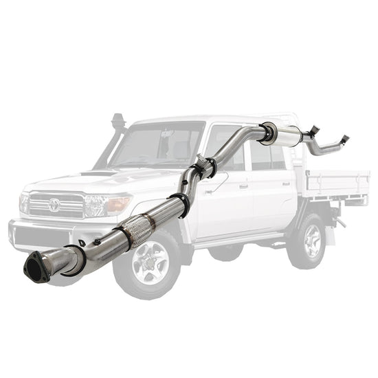 ESA | 4" Stainless Turbo Back DPF Model Exhaust | Toyota Landcruiser 79 Series VDJ79 Ute 4.5L V8 2016 - On | TY219-MCSS