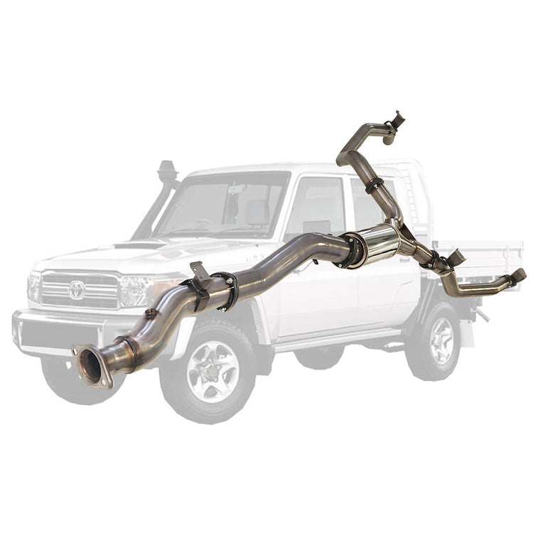 ESA | 4" into Twin 3" DPF Back Exhaust | Toyota Landcruiser 79 Series VDJ79 Ute 4.5L V8 2016-Onwards | TY222-POSS