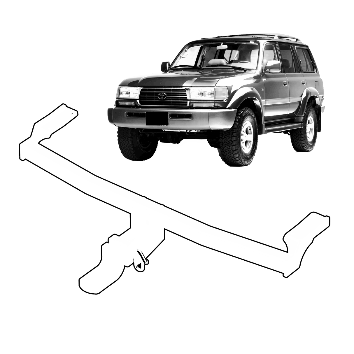 BTA Toyota Landcruiser 80 Series (5/1990 – 03/1998) Heavy Duty Towbar 2500/180kg Capacity