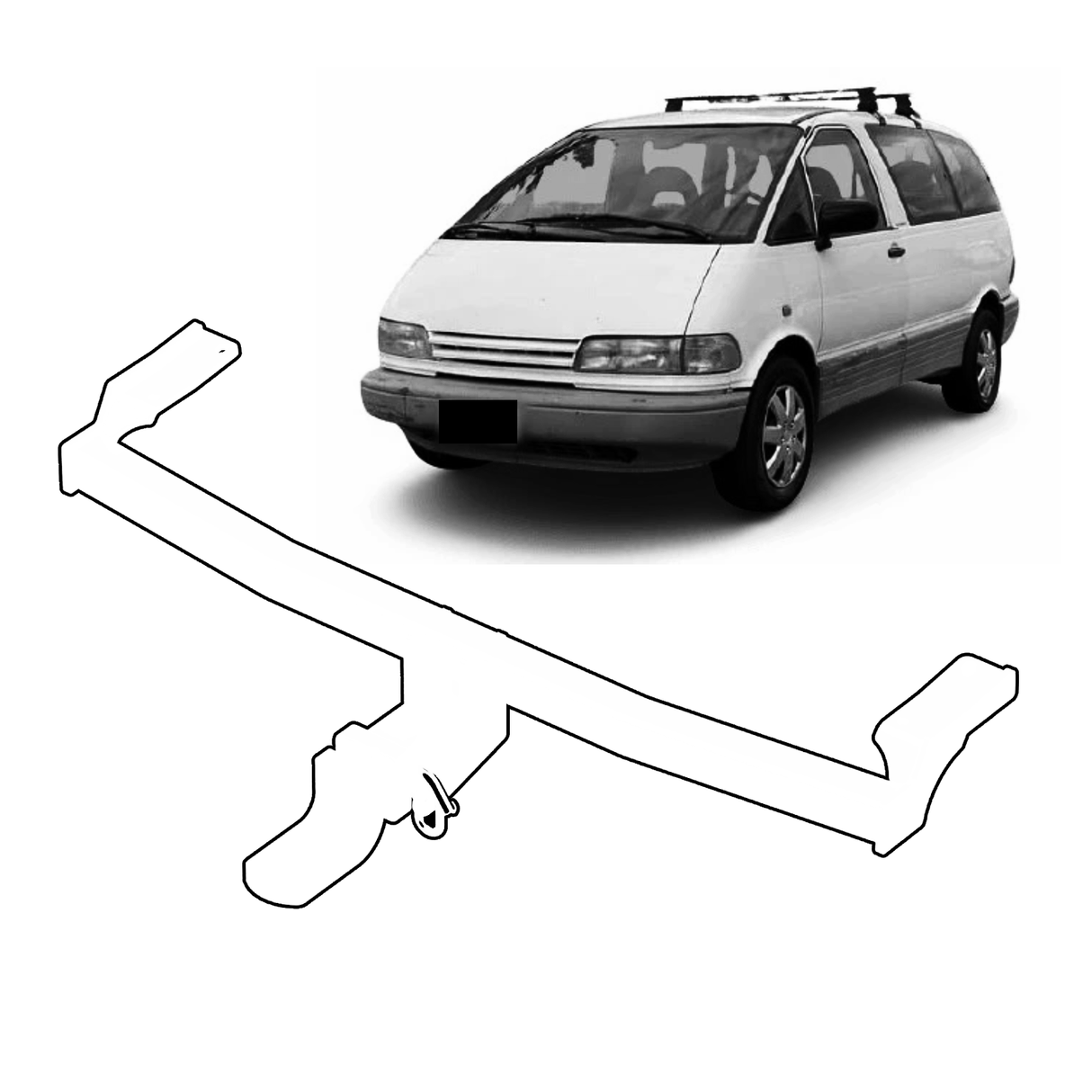BTA Towbar - Toyota Tarago People Mover Van 10 Series (07/1990 – 04/2000) - Light Duty 1200kg Capacity