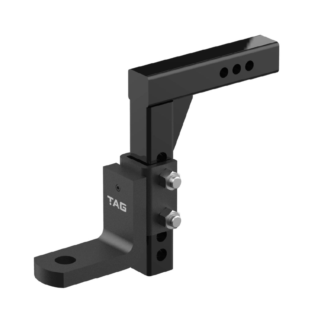 TAG - Adjustable Heavy Duty Tow Ball Mount 90° Face, 50mm Square Hitch - 310mm Drop, 335mm Rise