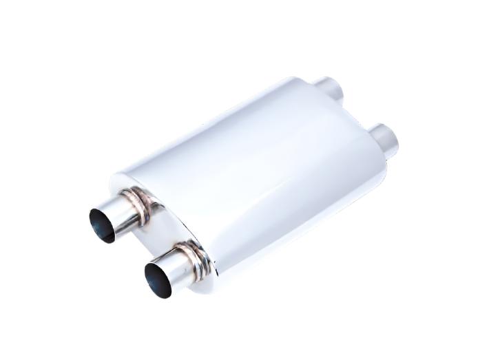XForce | Twin 2.5" In/Out Performance Muffler | 5"x8"x20" 304 Stainless Steel | VX15-2063