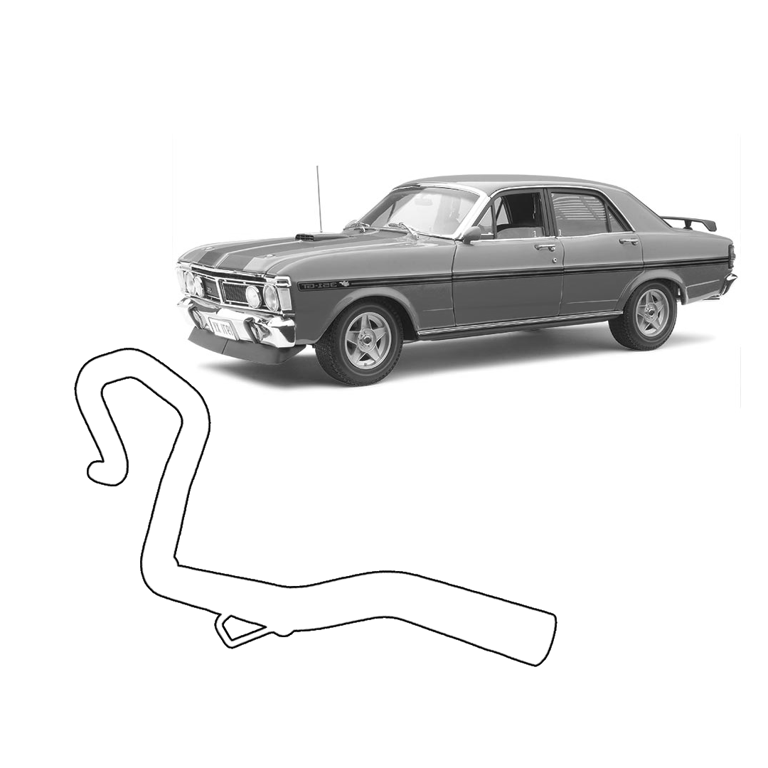 ESA - Ford Falcon XR XT XW XY V8 Mandrel Bent Left Side Outside Spring Tailpipe 3" Inch 3T900LMB-B-SS