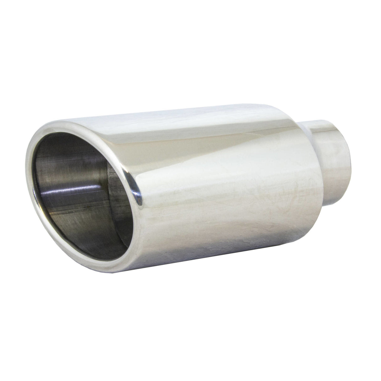 Exhaust Tip - 2 1/4" Inch (In) 5 1/2" Inch (Out) 200mm Long (Oval - Stainless Steel)