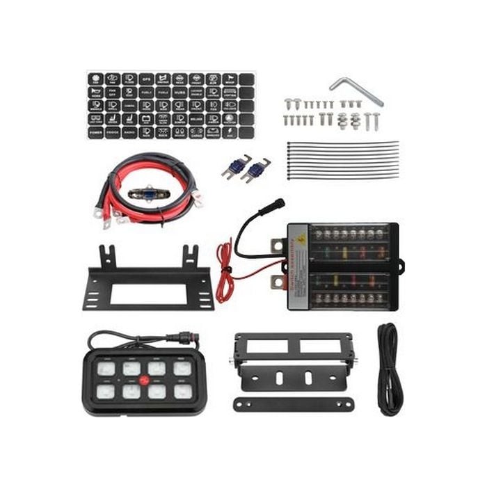 Hulk 4X4 - 8 WAY SWTCH PANEL 60 amp 9-30V 64 COLOUR ILLUM RGB WITH APP &