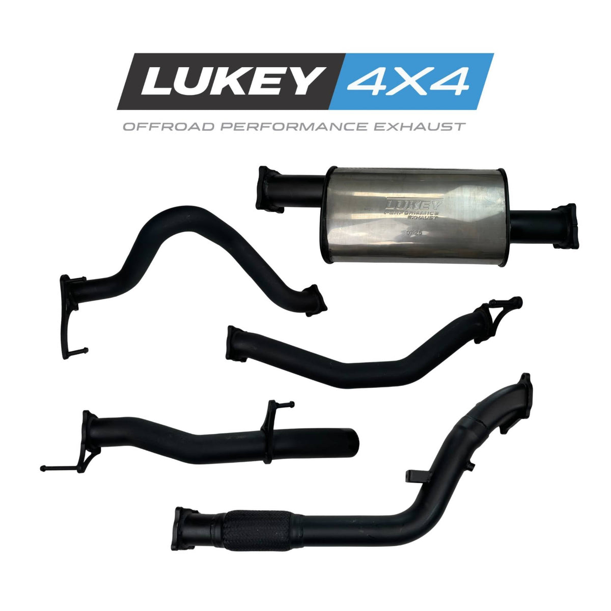 Lukey 4x4 3" Exhaust System with Muffler for Toyota LandCruiser HDJ100 1998-2007 - LKY-TL-100-PM