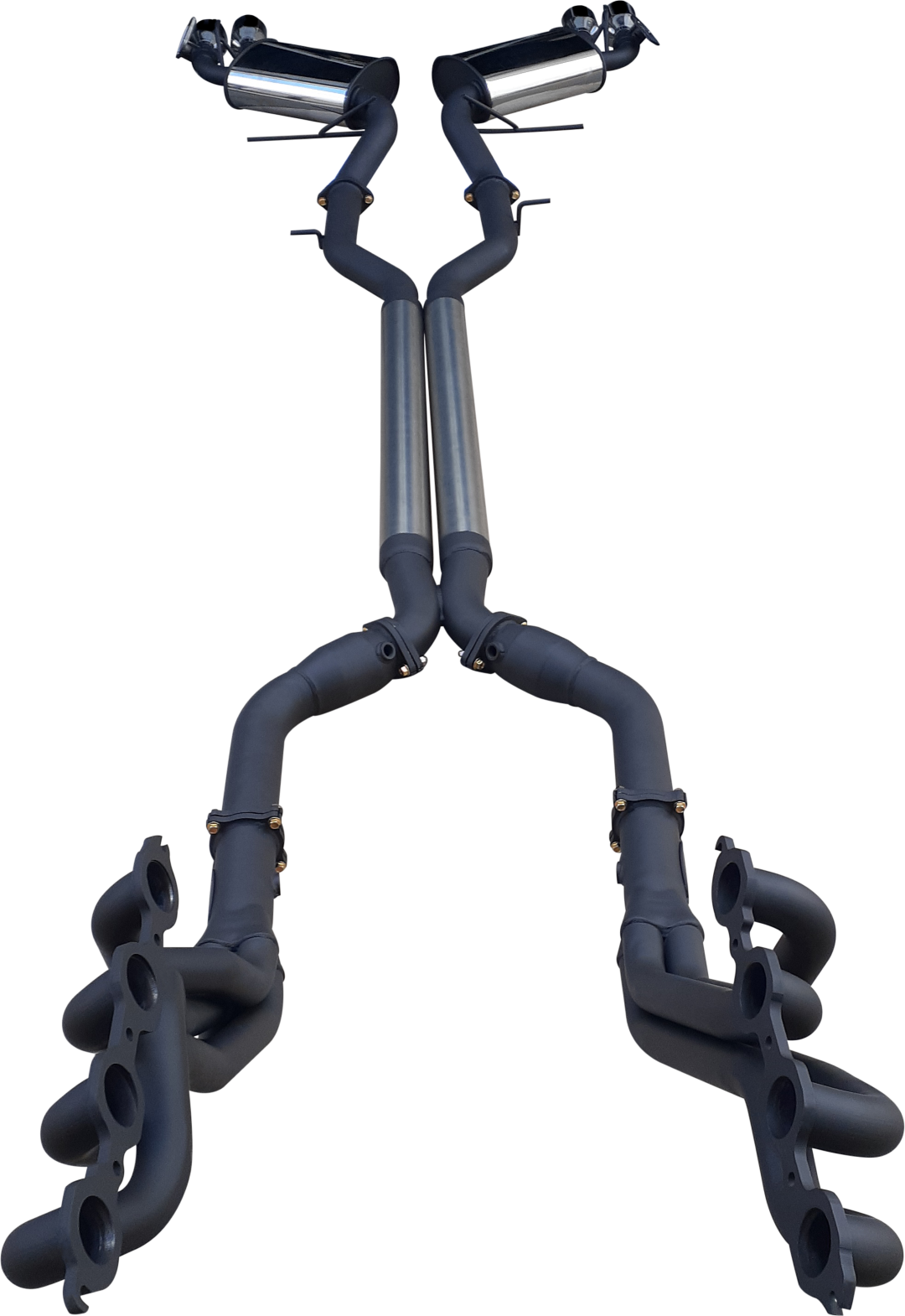 Manta | Twin 3" Full Exhaust System with 1 7/8" Extractors Valves & 4" Tips | Chevrolet Camaro 6th Gen 6.2L V8 Coupe 2016–2022