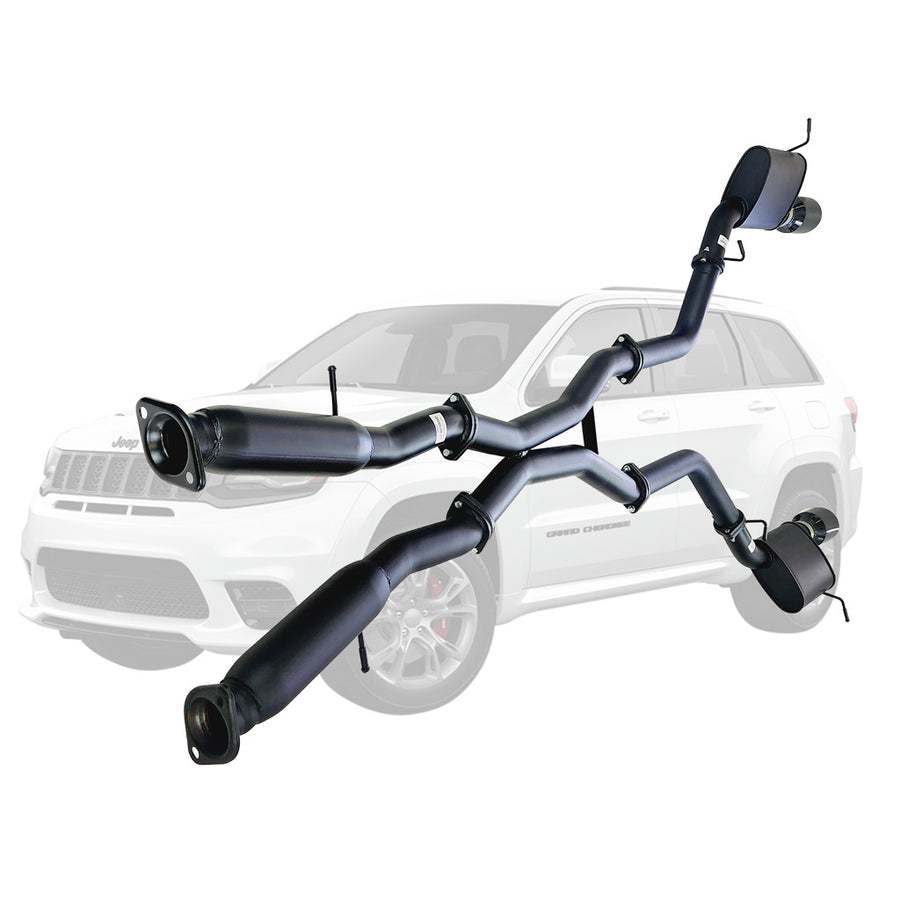 ESA 4X4 - Twin 3 Inch Cat Back Exhaust Centre Hotdogs For SRT Jeep Grand Cherokee 2012 to 2021 BC Tips