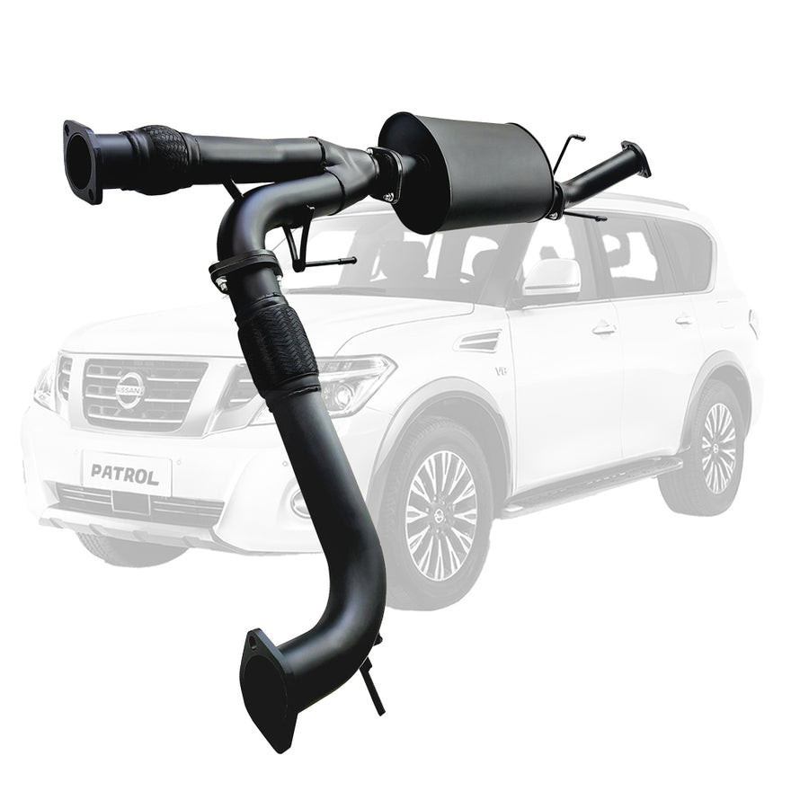ESA 4X4 - Nissan Y62 Patrol 3 Inch Stainless Steel 3 Inch Centre Muffler To Factory Rear Exhaust