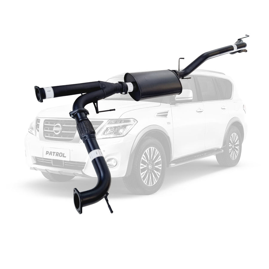 ESA 4X4 - Nissan Y62 Patrol 3 Inch Cat Back Exhaust with Center Muffler and Straight Tail