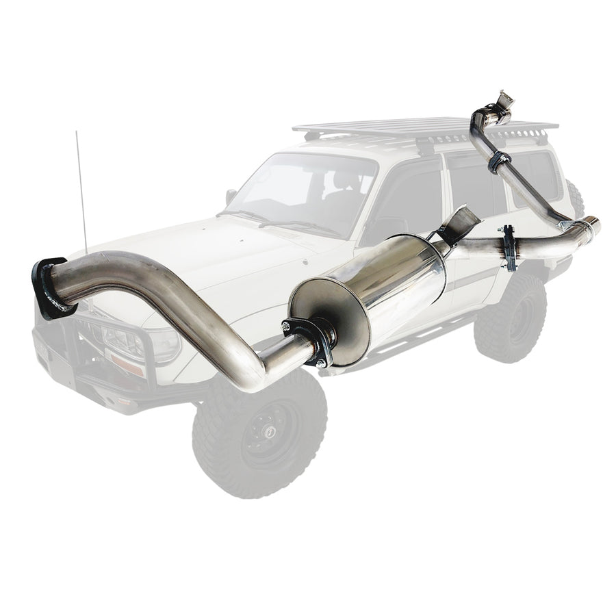 ESA 4X4 - TOYOTA LANDCRUISER 80 SERIES FZJ80R 4.5L PETROL 92 - 98 - 2 1/2" STAINLESS STEEL KIT WITH MUFFLER AND HOTDOG