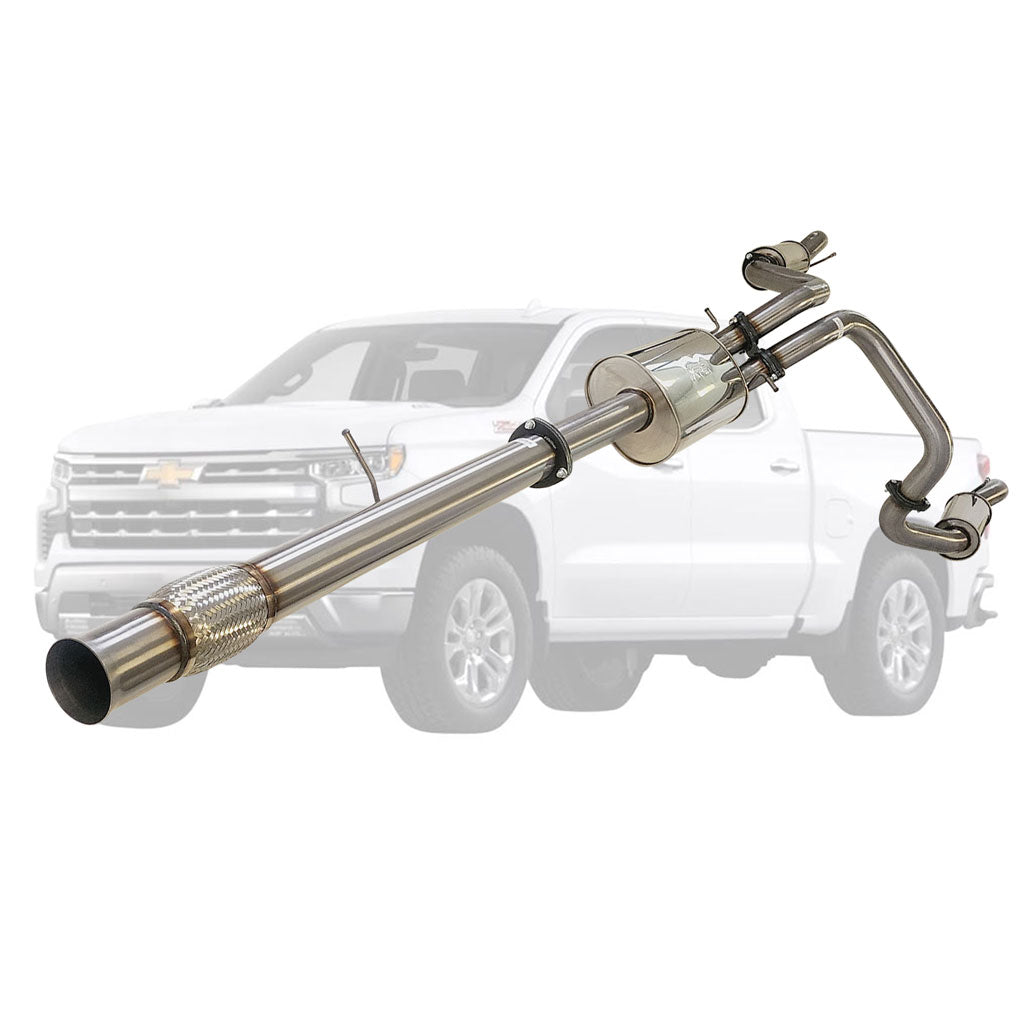 ESA 4X4 - Chevrolet Silverado 1500 LTZ Crew Cab Ute 6.2L V8 3" Twin Stainless Steel Cat Back Exhaust with Mufflers