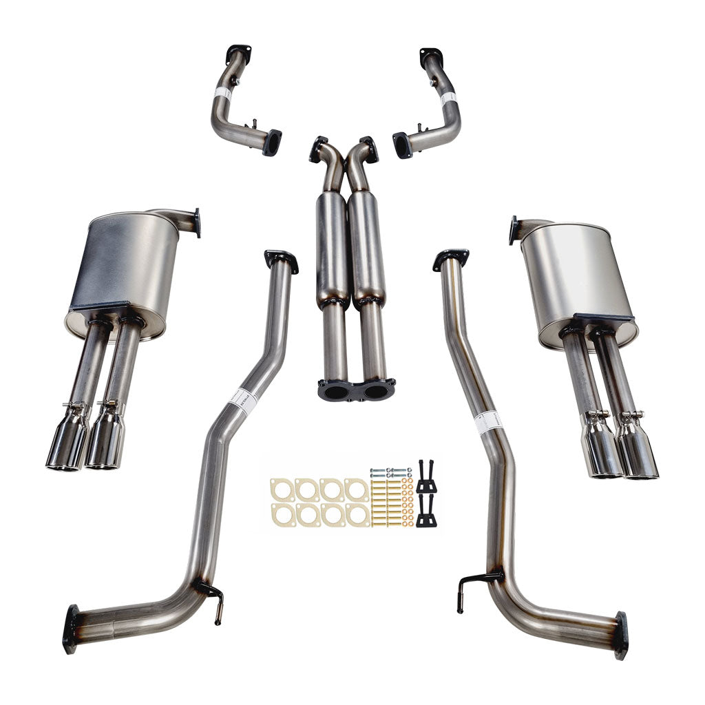 ESA - Holden Commodore VE, VF V6 V8 Ute 2.5" Exhaust Kit with 2 x Hotdogs, X-Pipe & 4 x AC Tips - XPS Stainless Steel 409L