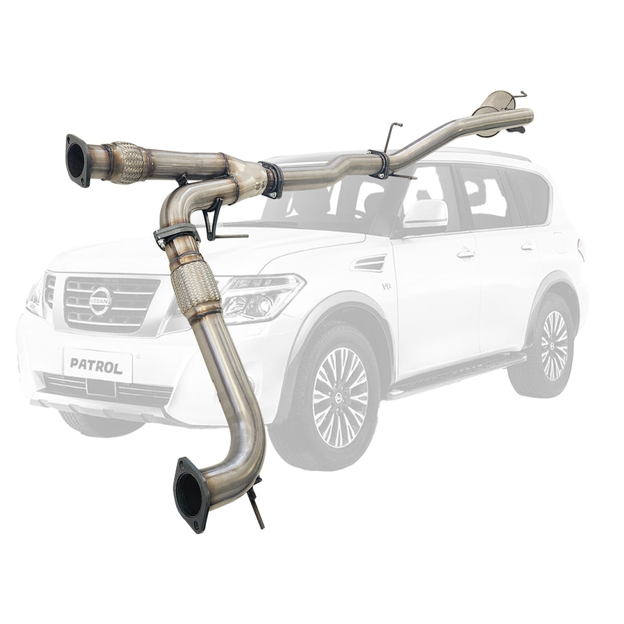 ESA 4X4 - Nissan Y62 Patrol 8cyl 5.6L V8 3 Inch Stainless Steel Exhaust With Centre Pipe And Rear Muffler
