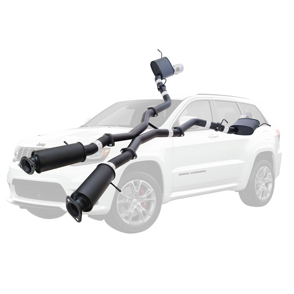 ESA 4X4 - Jeep Grand Cherokee SRT 6.4L V8 (2012-2021) SUV Twin 3" Cat Back Exhaust with Stainless Steel Tips